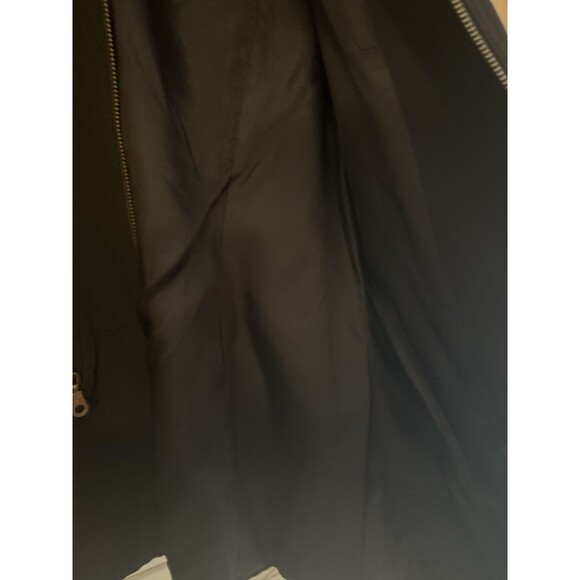 Town & Travel Black Wool Blend Coat w/Faux Leather Collar & Grommet Details VTG - Picture 9 of 13